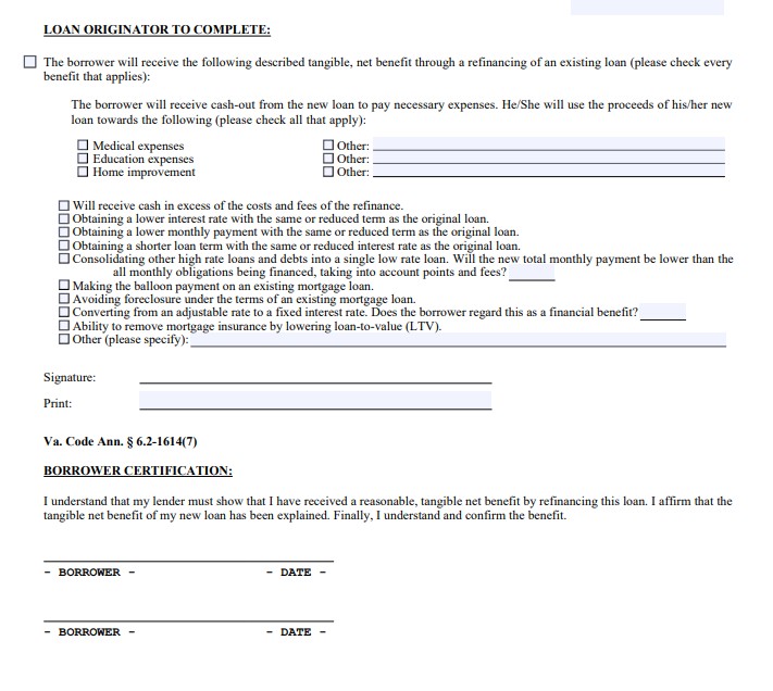 Tangible Net Benefit Worksheet.pdf 911 Cash Out Refinance Florida Condo With No Tax Returns